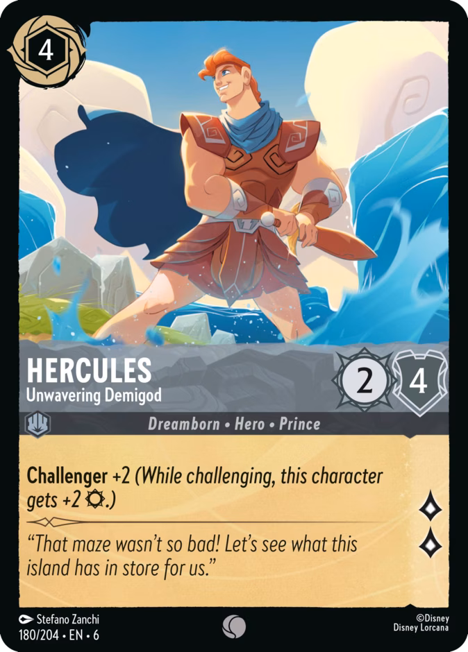 Hercules - Unwavering Demigod — Azurite Sea #180 (Disney Lorcana card)