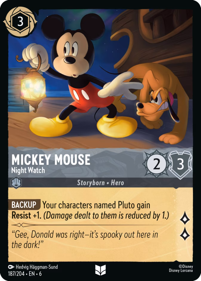 Mickey Mouse - Night Watch — Azurite Sea #187 (Disney Lorcana card)