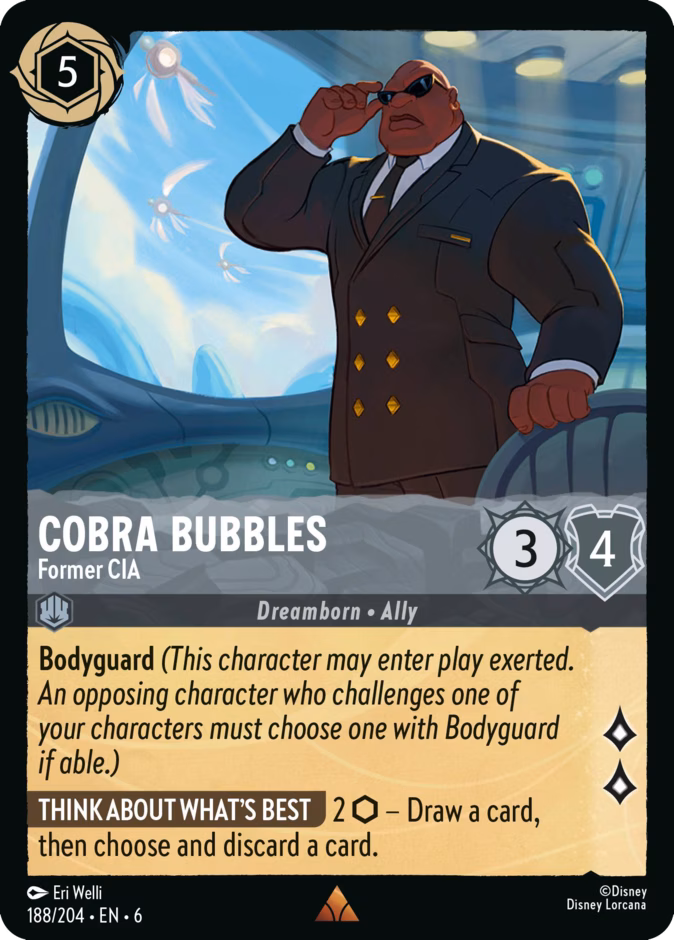 Cobra Bubbles - Former CIA — Azurite Sea #188 (Disney Lorcana card)