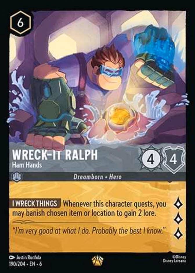 Wreck-It Ralph - Ham Hands — Azurite Sea #190 (Disney Lorcana card)