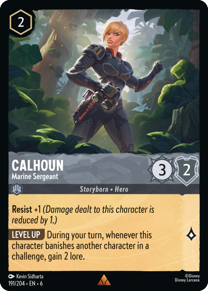 Calhoun - Marine Sergeant — Azurite Sea #191 (Disney Lorcana card)