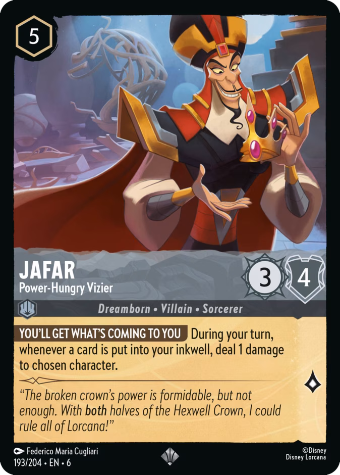 Jafar - Power-Hungry Vizier — Azurite Sea #193 (Disney Lorcana card)