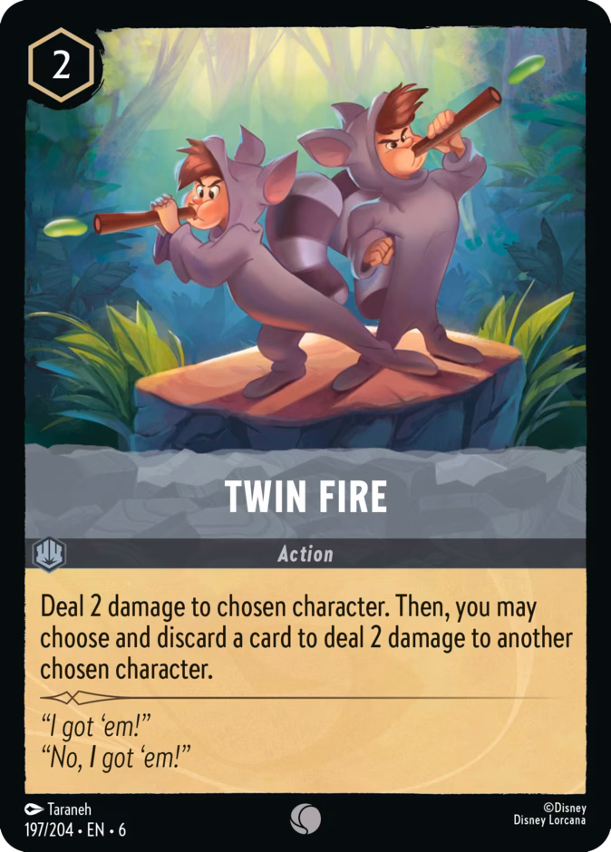 Twin Fire — Azurite Sea #197 (Disney Lorcana card)