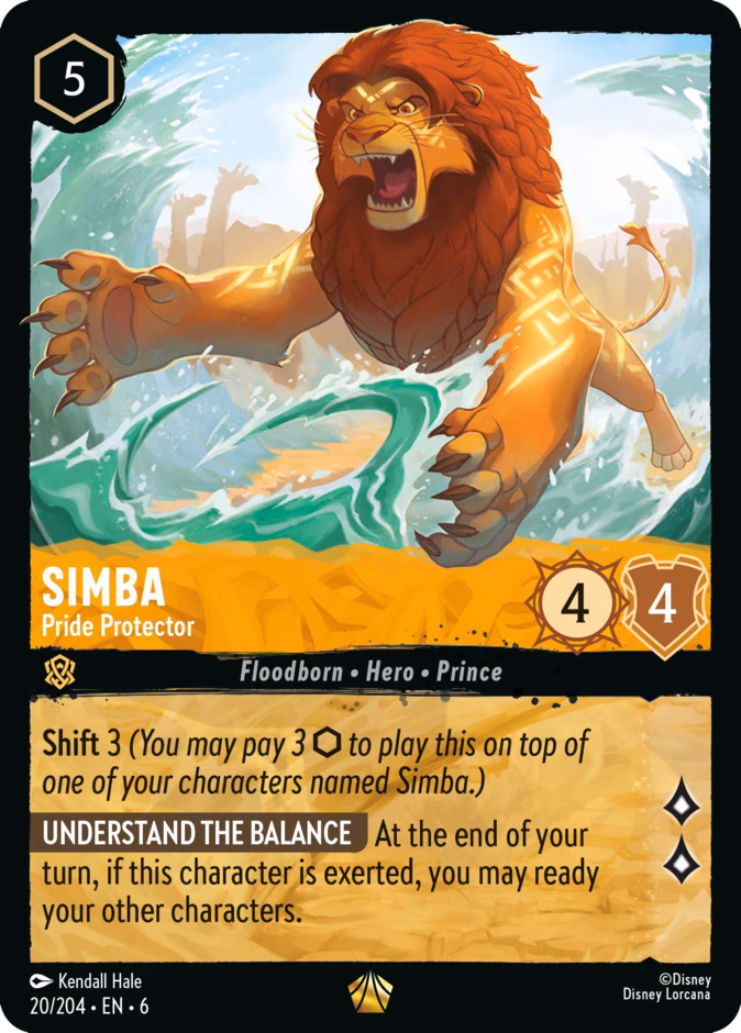 Simba - Pride Protector — Azurite Sea #20 (Disney Lorcana card)