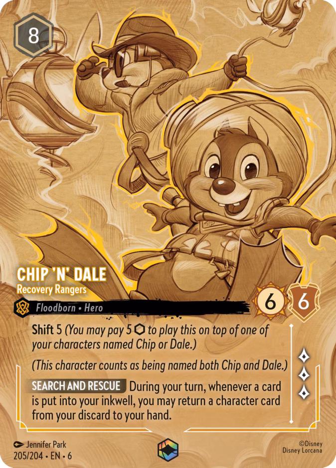 Chip 'n' Dale - Recovery Rangers — Azurite Sea #205 (Disney Lorcana card)