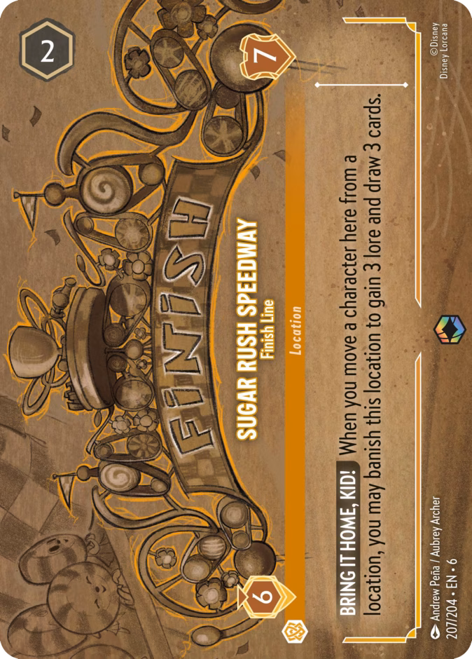Sugar Rush Speedway - Finish Line — Azurite Sea #207 (Disney Lorcana card)
