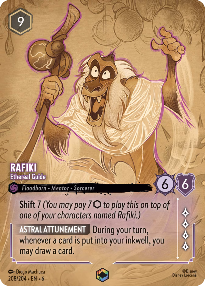 Rafiki - Ethereal Guide — Azurite Sea #208 (Disney Lorcana card)