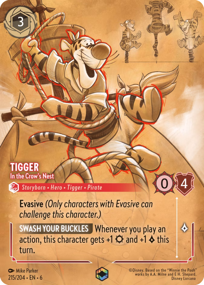 Tigger - In the Crow's Nest — Azurite Sea #215 (Disney Lorcana card)