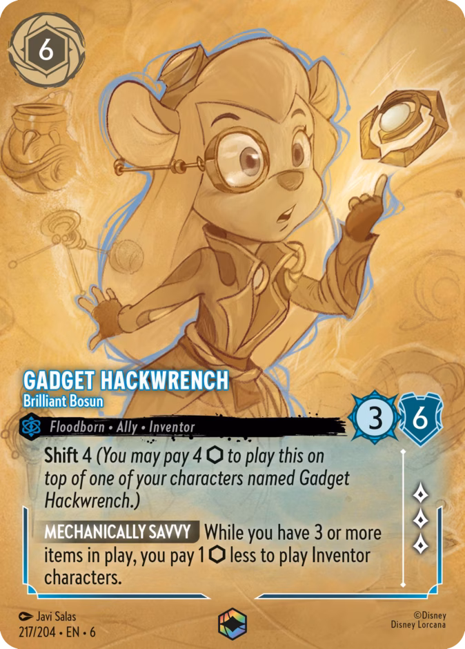 Gadget Hackwrench - Brilliant Bosun — Azurite Sea #217 (Disney Lorcana card)