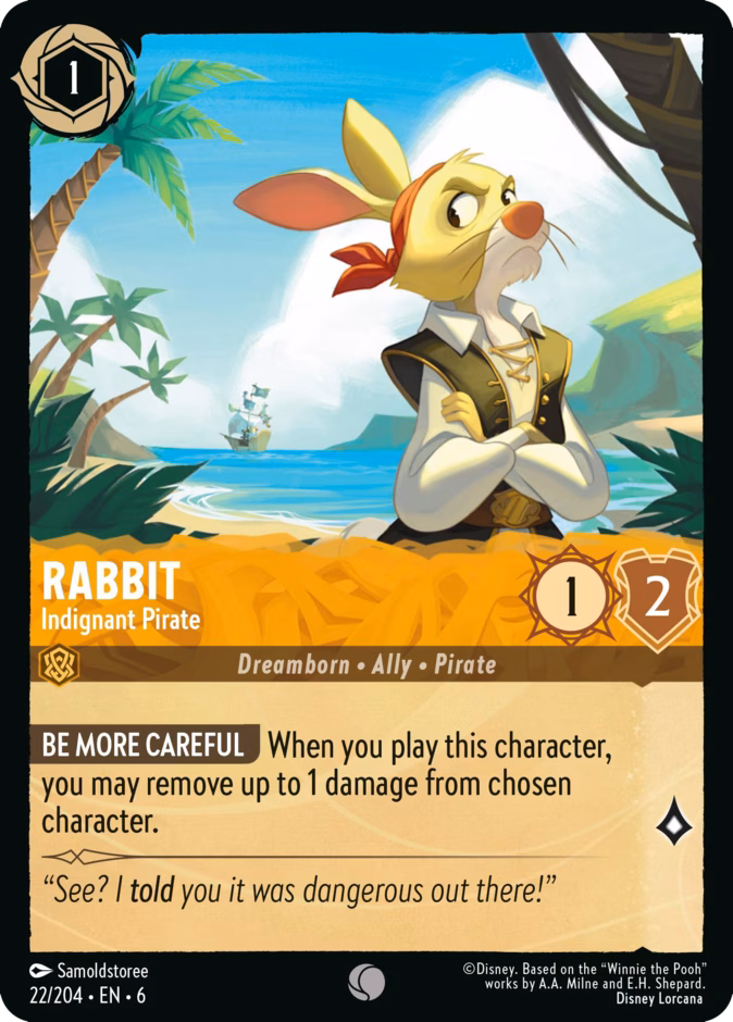 Rabbit - Indignant Pirate — Azurite Sea #22 (Disney Lorcana card)