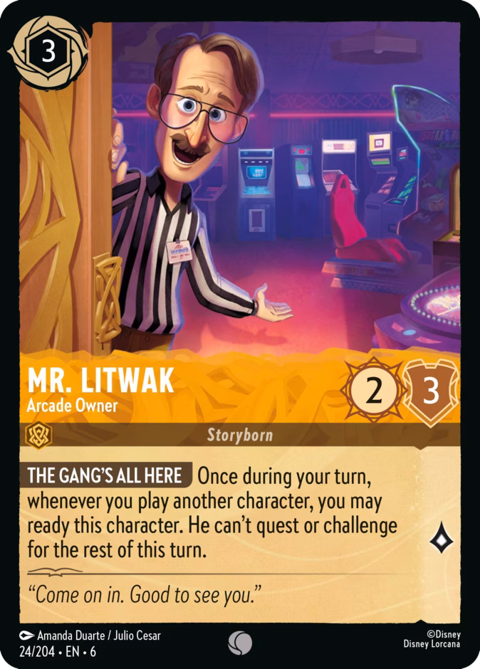 Mr. Litwak - Arcade Owner — Azurite Sea #24 (Disney Lorcana card)