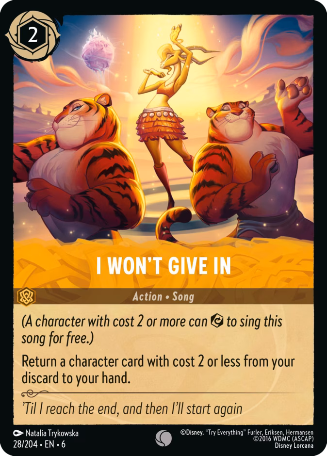 I Won't Give In — Azurite Sea #28 (Disney Lorcana card)