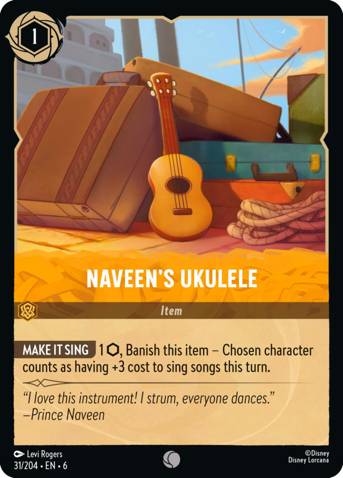 Naveen's Ukulele — Azurite Sea #31 (Disney Lorcana card)