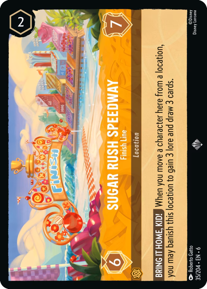 Sugar Rush Speedway - Finish Line — Azurite Sea #35 (Disney Lorcana card)