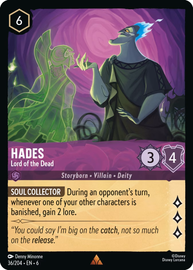 Hades - Lord of the Dead — Azurite Sea #36 (Disney Lorcana card)