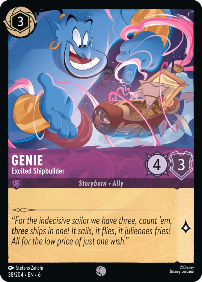 Genie - Excited Shipbuilder — Azurite Sea #38 (Disney Lorcana card)