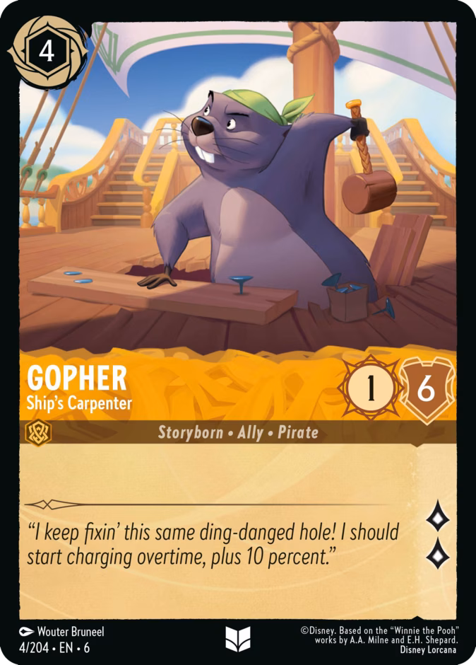 Gopher - Ship's Carpenter — Azurite Sea #4 (Disney Lorcana card)