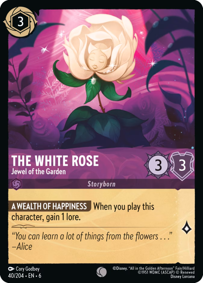 The White Rose - Jewel of the Garden — Azurite Sea #40 (Disney Lorcana card)