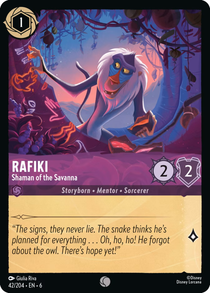 Rafiki - Shaman of the Savanna — Azurite Sea #42 (Disney Lorcana card)