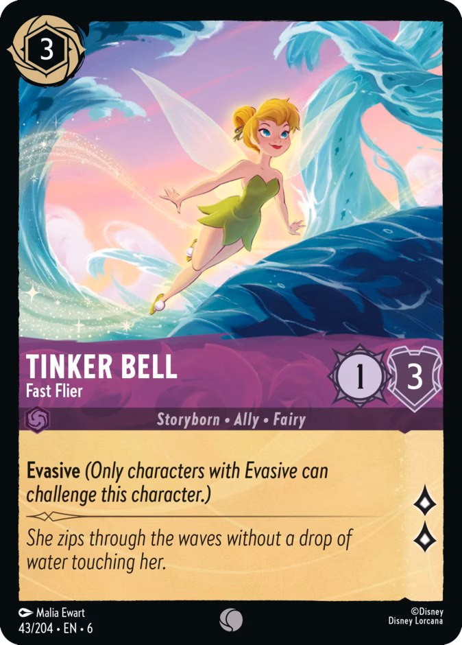 Tinker Bell - Fast Flier — Azurite Sea #43 (Disney Lorcana card)