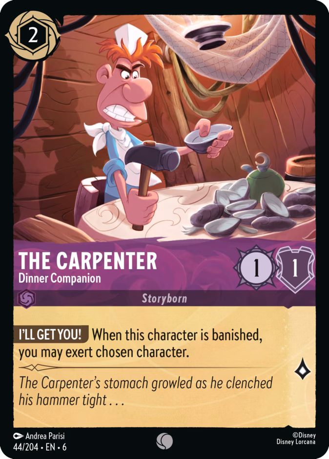 The Carpenter - Dinner Companion — Azurite Sea #44 (Disney Lorcana card)