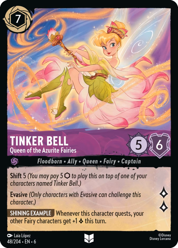 Tinker Bell - Queen of the Azurite Fairies — Azurite Sea #48 (Disney Lorcana card)