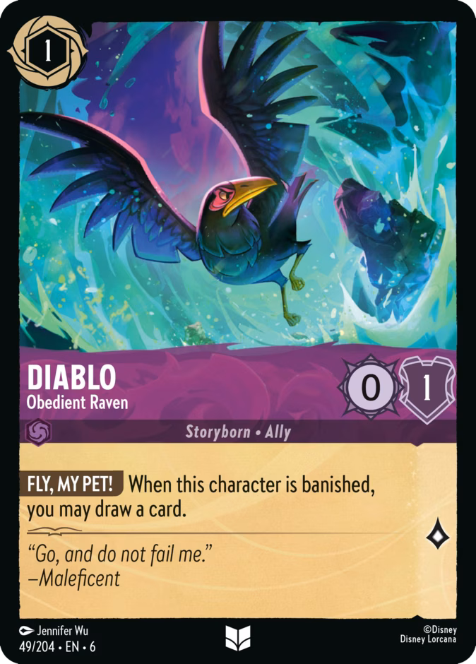 Diablo - Obedient Raven — Azurite Sea #49 (Disney Lorcana card)