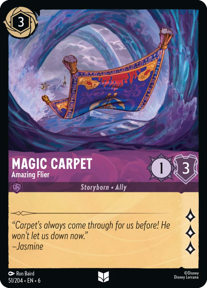 Magic Carpet - Amazing Flier — Azurite Sea #51 (Disney Lorcana card)