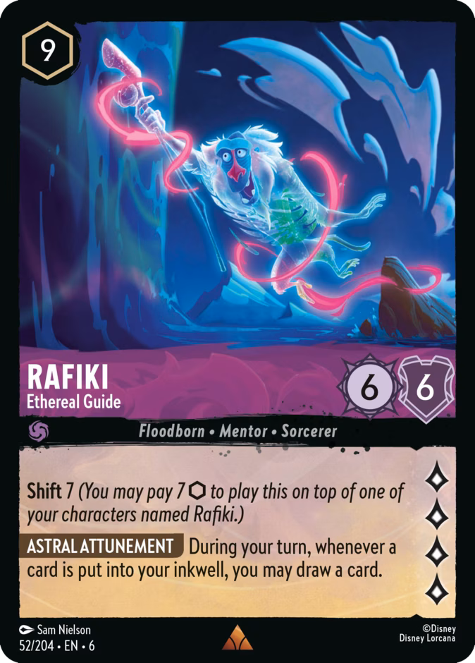 Rafiki - Ethereal Guide — Azurite Sea #52 (Disney Lorcana card)