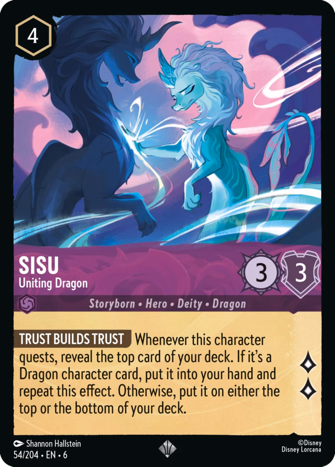 Sisu - Uniting Dragon — Azurite Sea #54 (Disney Lorcana card)