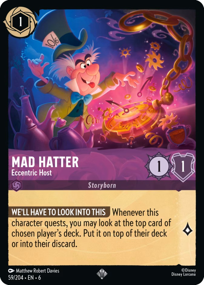 Mad Hatter - Eccentric Host — Azurite Sea #59 (Disney Lorcana card)