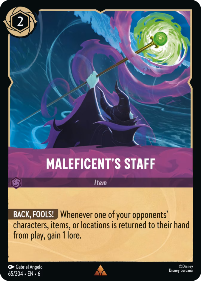 Maleficent's Staff — Azurite Sea #65 (Disney Lorcana card)