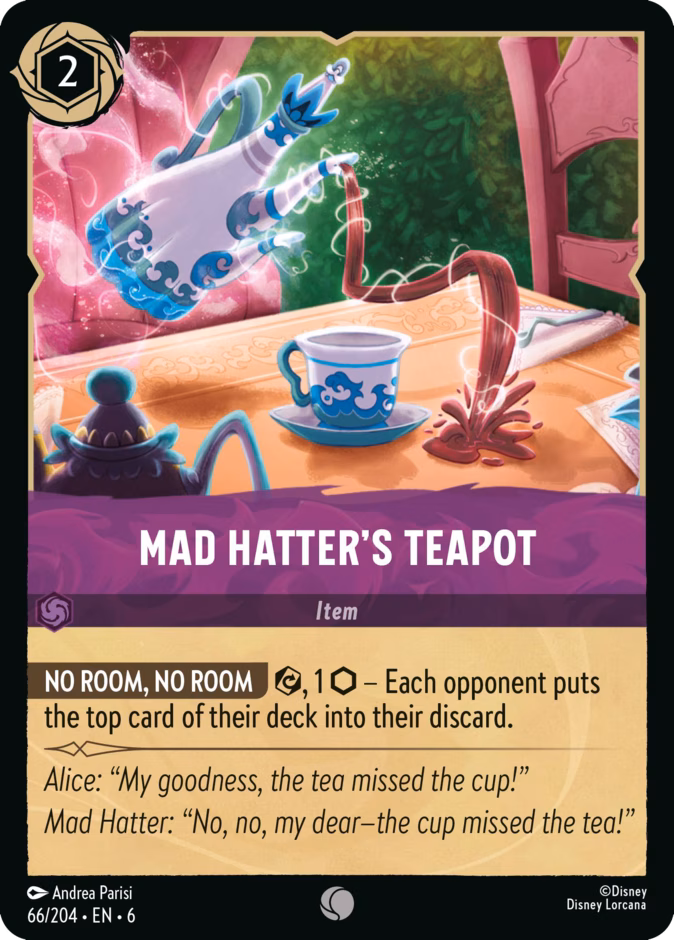 Mad Hatter's Teapot — Azurite Sea #66 (Disney Lorcana card)