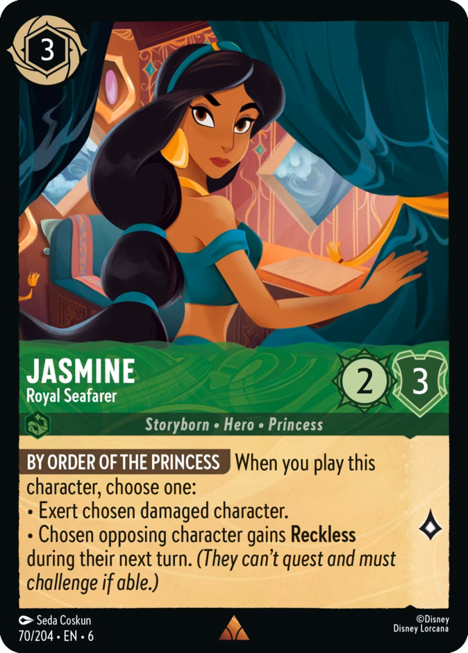 Jasmine - Royal Seafarer — Azurite Sea #70 (Disney Lorcana card)