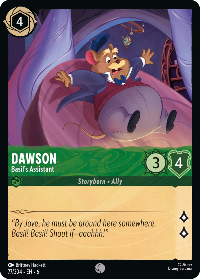 Dawson - Basil's Assistant — Azurite Sea #77 (Disney Lorcana card)
