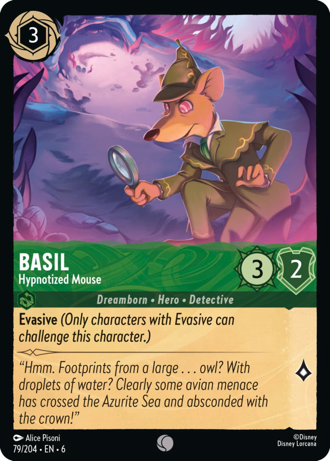 Basil - Hypnotized Mouse — Azurite Sea #79 (Disney Lorcana card)