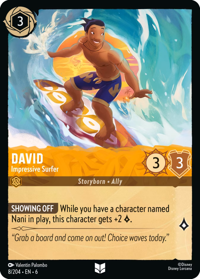 David - Impressive Surfer — Azurite Sea #8 (Disney Lorcana card)