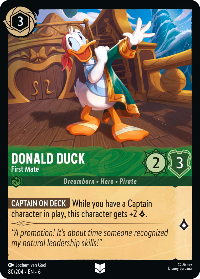 Donald Duck - First Mate — Azurite Sea #80 (Disney Lorcana card)