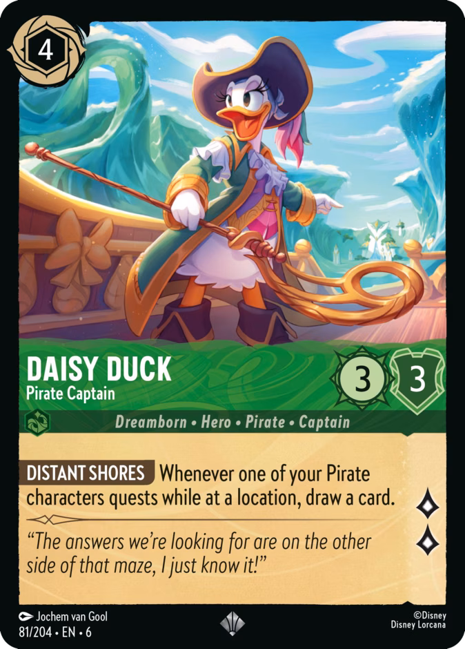 Daisy Duck - Pirate Captain — Azurite Sea #81 (Disney Lorcana card)