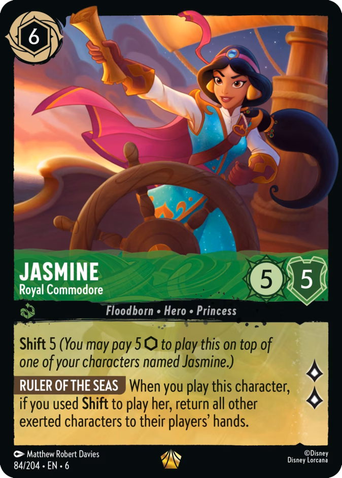 Jasmine - Royal Commodore — Azurite Sea #84 (Disney Lorcana card)