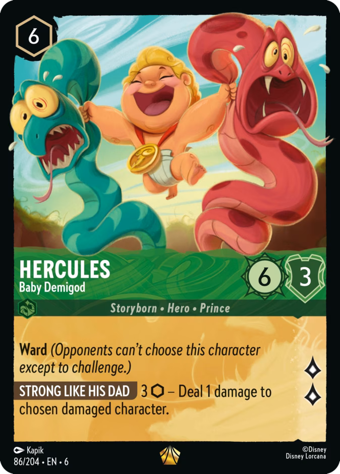 Hercules - Baby Demigod — Azurite Sea #86 (Disney Lorcana card)
