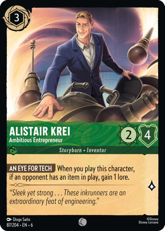 Alistair Krei - Ambitious Entrepreneur — Azurite Sea #87 (Disney Lorcana card)