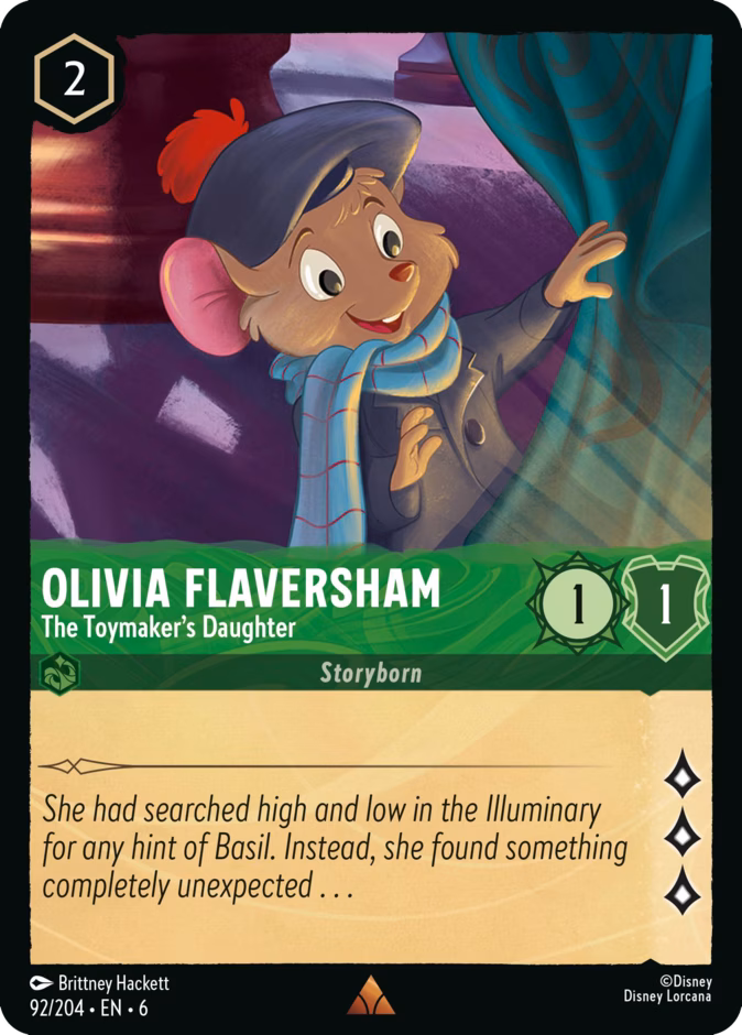 Olivia Flaversham - The Toymaker's Daughter — Azurite Sea #92 (Disney Lorcana card)