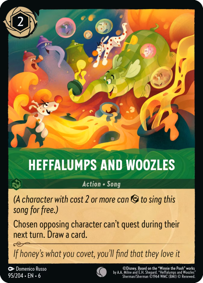Heffalumps and Woozles — Azurite Sea #95 (Disney Lorcana card)