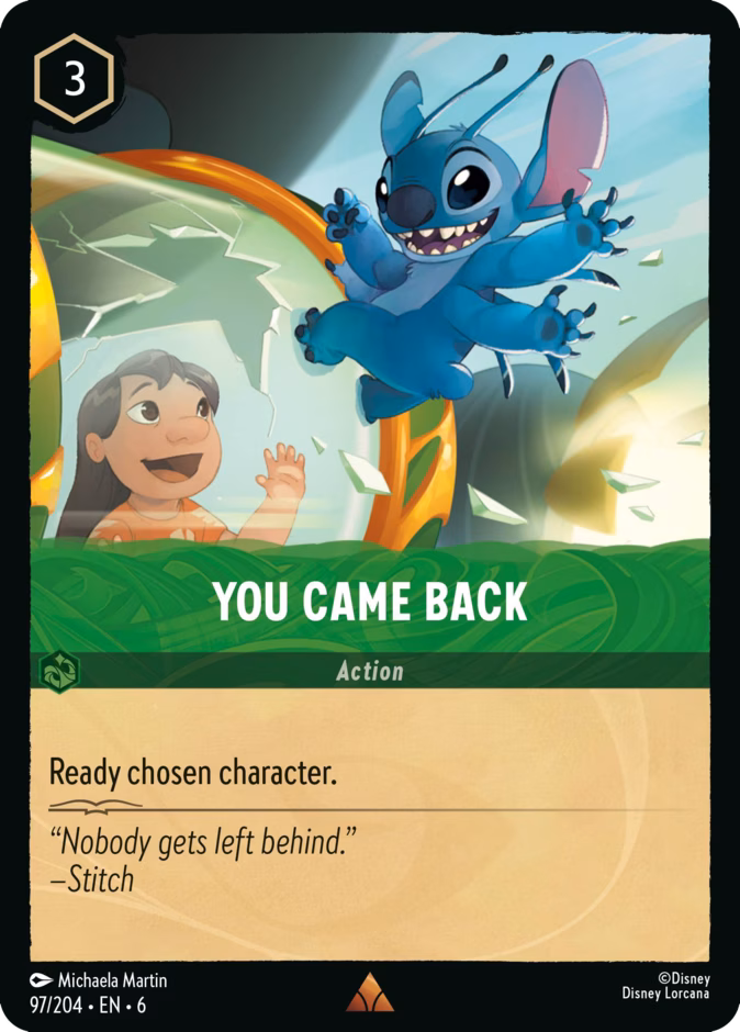 You Came Back — Azurite Sea #97 (Disney Lorcana card)