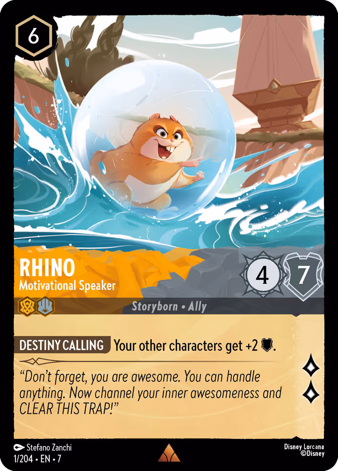 Rhino - Motivational Speaker — Archazia's Island #1 (Disney Lorcana card)
