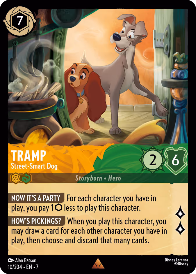 Tramp - Street-Smart Dog — Archazia's Island #10 (Disney Lorcana card)