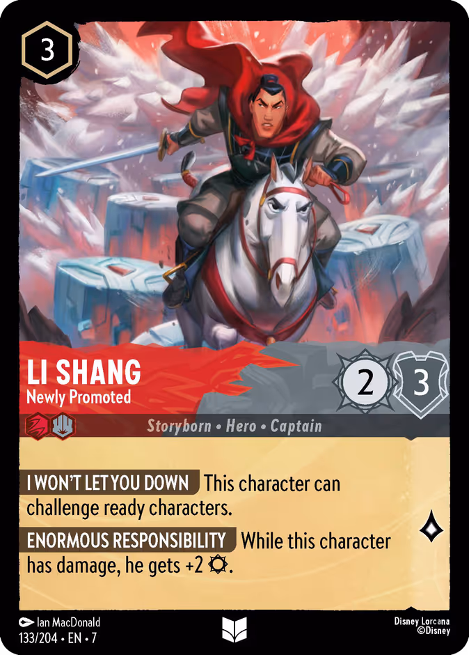 Li Shang - Newly Promoted — Archazia's Island #133 (Disney Lorcana card)