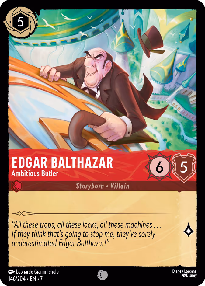 Edgar Balthazar - Ambitious Butler — Archazia's Island #146 (Disney Lorcana card)