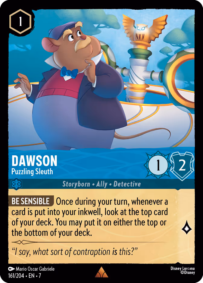 Dawson - Puzzling Sleuth — Archazia's Island #161 (Disney Lorcana card)